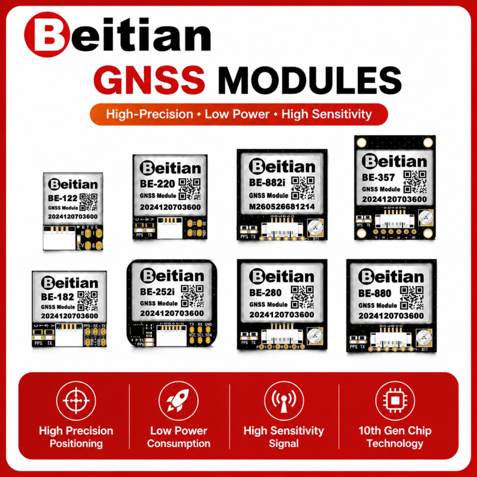 Drone Gps Module - Beitian M10 Triple Mode GNSS-kompasmodule met