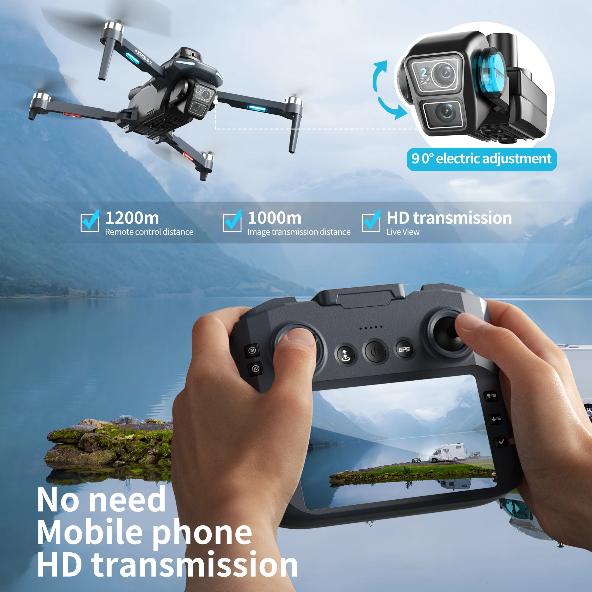Originele XT606 MAX GPS Drone  - Drone Gps Mount recensie en prijs